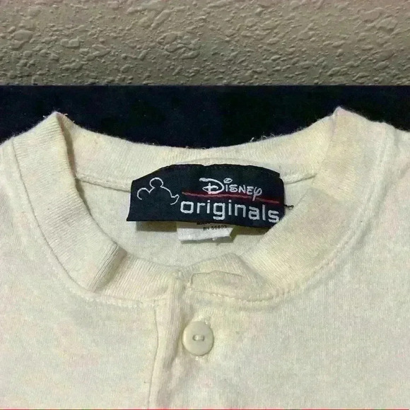 VTG Disney Originals Mickey Mouse Embroidered Baseball 3/4 Raglan Shirt L - Picture 9 of 13